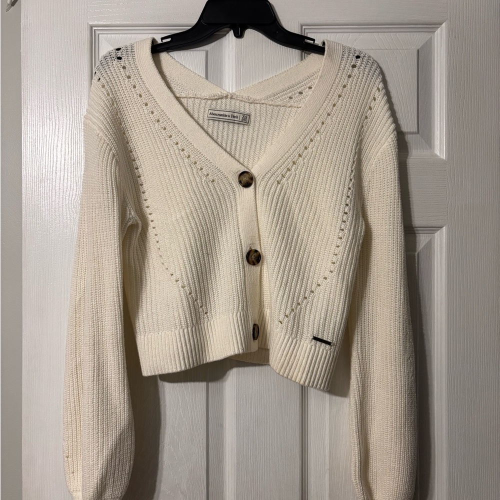 Abercrombie Cream Cardigan Sweater